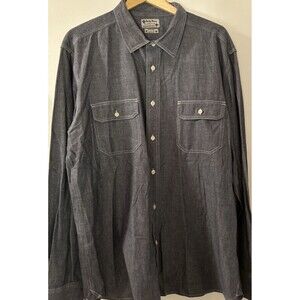 Lucky Brand Dungaree Gene Montesano Men’s XL Button Up Long Sleeve Chambray Blue